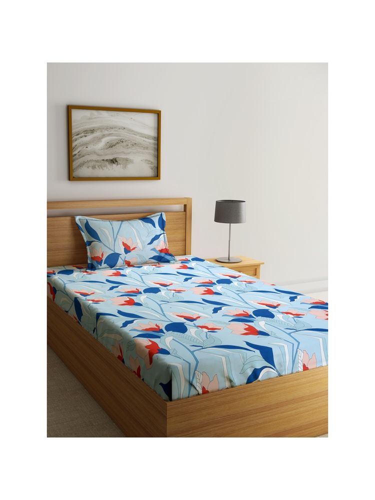 HOSTA HOMES Feel Printed Single Bedsheet with 1 Pillow Cover-picture-41
