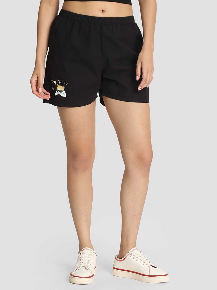 Bene Kleed Black Solid Mid-Rise Relaxed Fit Lounge Boxer Shorts-picture-12