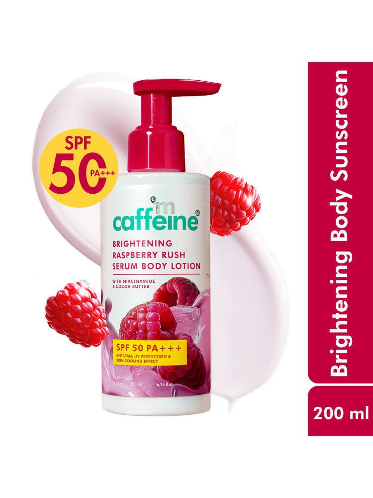Mcaffeine Brightening Raspberry Rush Serum Body Lotion SPF 50 PA+++ With Niacinamide Non-Sticky-picture-22