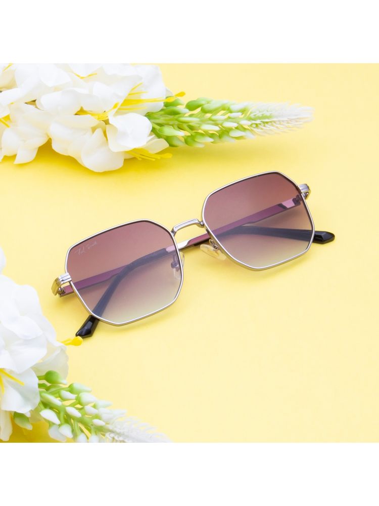 TED SMITH Hexagonal Brown Graded Sunglasses for Men Women (54)-picture-30