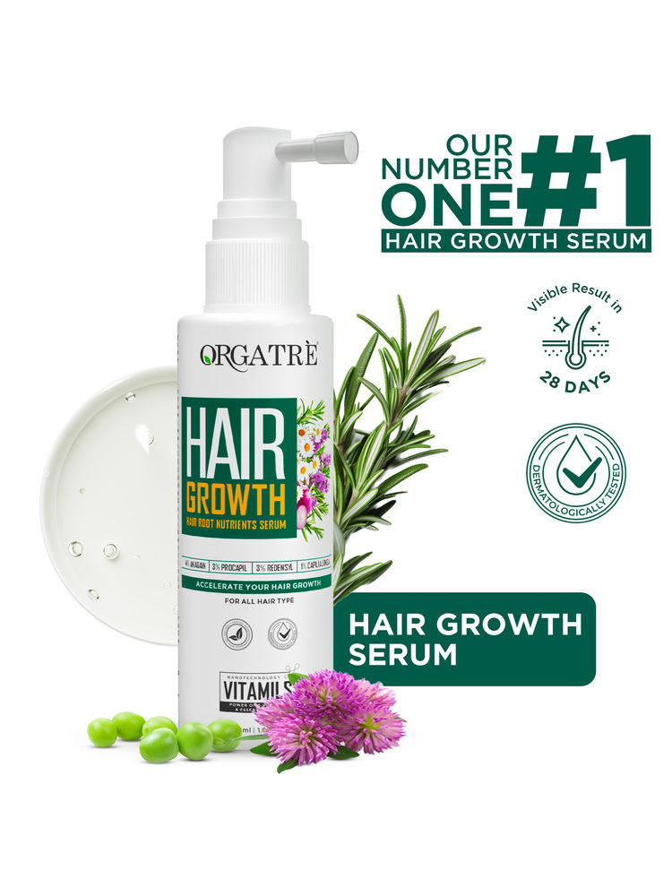 Orgatre Hair Growth Serum - 3% Redensyl, 4% Anagain, Castor & Rosemary Oil For Hairfall Control-picture-6