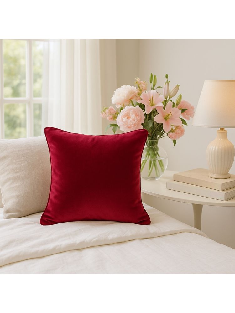 THROW PILLOW Luxurious Maroon Velvet Cushion Covers (16X16 Inches)-image-36