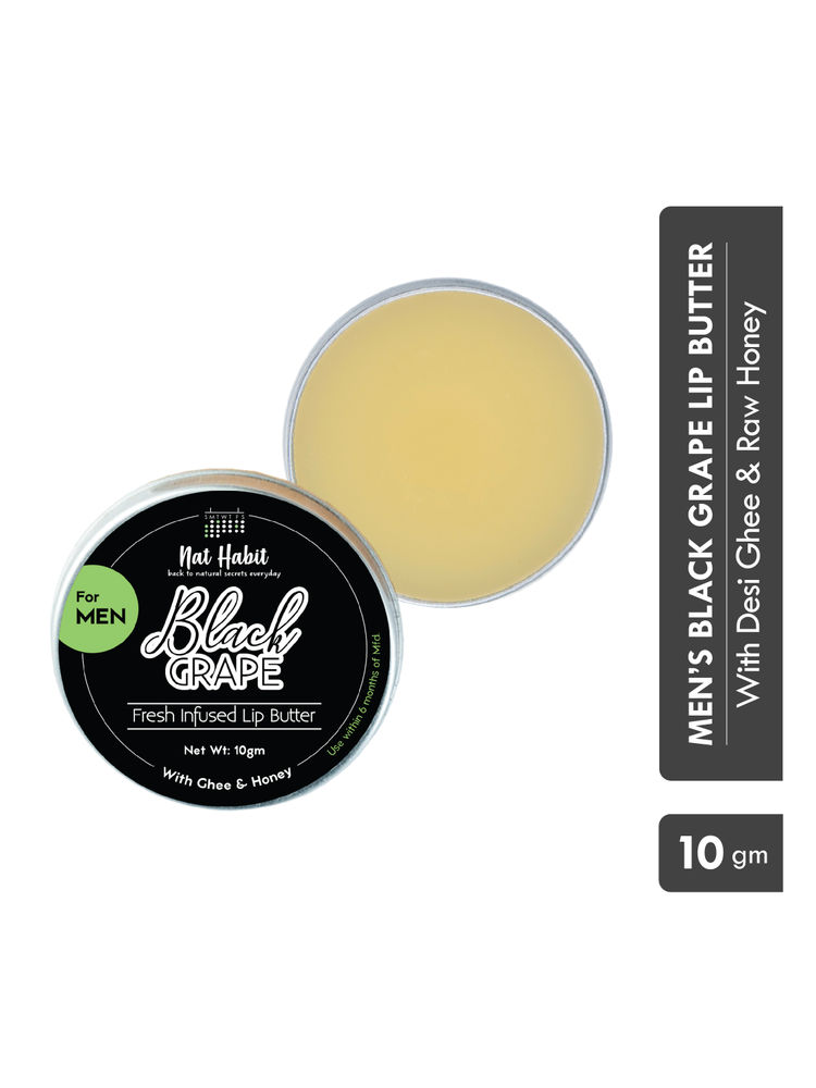 Nat Habit Desi Ghee & Honey Lip Butter, Non Tinted Black Grape Lip Balm For Men, Dark Lip Lightening-picture-32