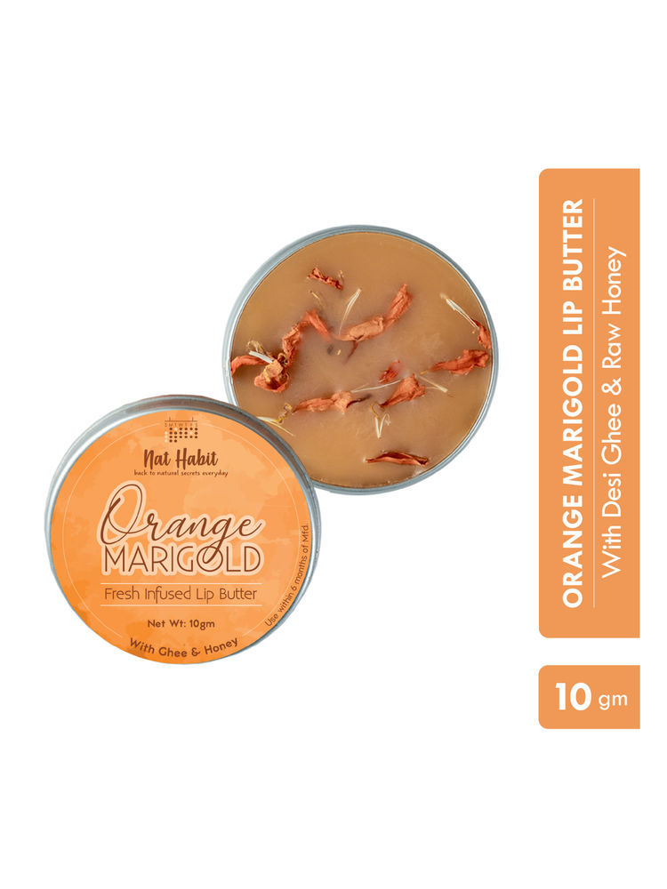 Nat Habit Desi Ghee & Honey Lip Balm, Orange Marigold Lip Butter for Lip Pigmentation & Chapped Lips-picture-33