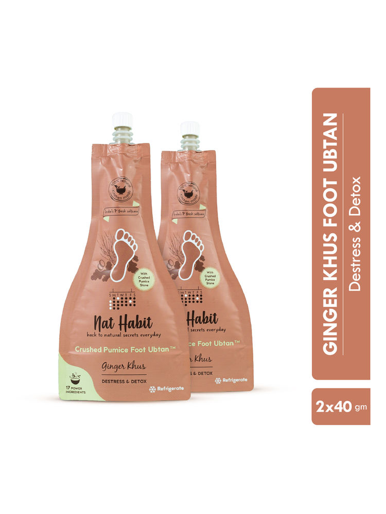 Nat Habit Ginger Khus Foot Ubtan, Foot Scrub, Foot Exfoliating Mask for Skin Destress and Detox-image-22
