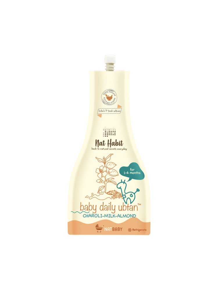 Nat Habit Baby Daily Ubtan, Gentle Baby Cleanser, No Tears Formula with Almond & Milk - 100% Natural-image-3