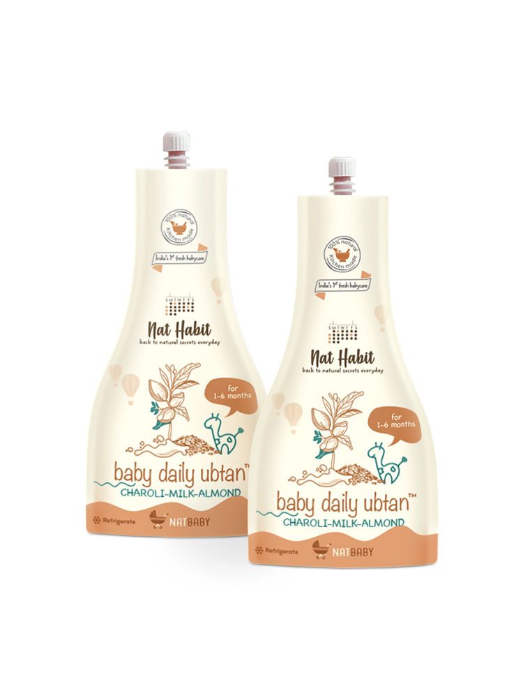 Nat Habit Baby Daily Ubtan, Gentle Baby Cleanser, No Tears Formula with Almond & Milk - 100% Natural-image-26