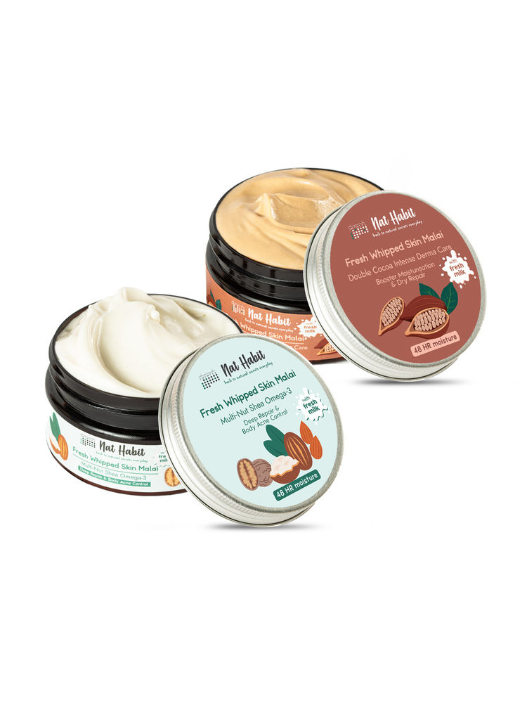 Nat Habit Skin Malai Deep Repair & Body Acne Control and Double Cocoa Moisturisation & Dry Repair