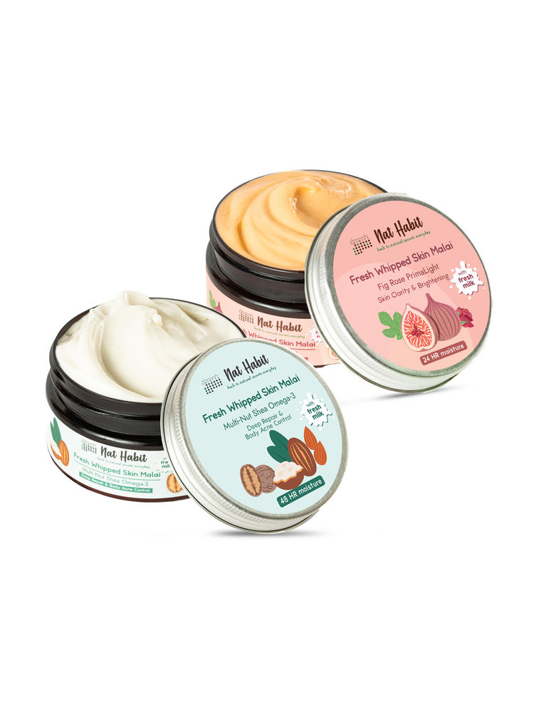 Nat Habit Skin Malai Deep Repair & Body Acne Control and Fig Rose Clarity & Brightening