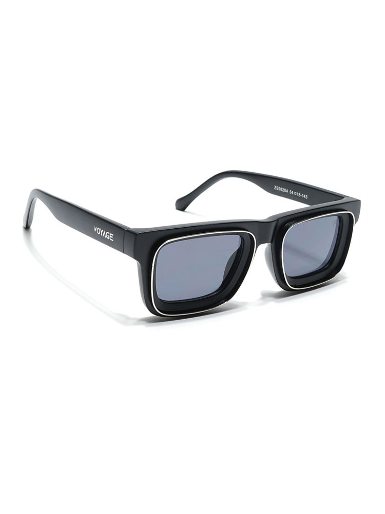 Voyage Unisex Square Sunglasses Black Lens with Matt Black & Silver Frame (MG6421) (54)-picture-31