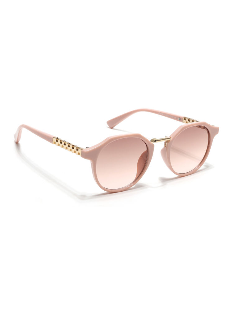 Voyage Women Round Sunglasses Beige & Clear Lens with Nude Frame (MG6428) (48)-picture-23