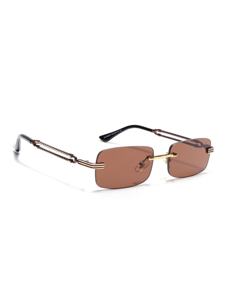 Voyage Unisex Rimless Sunglasses Brown Lens with Golden Frame (MG6663) (56)-picture-23