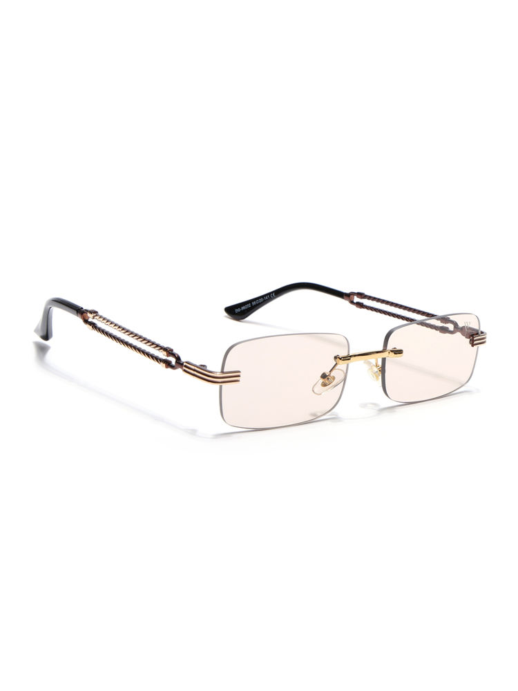 Voyage Unisex Rimless Sunglasses Light Pink Lens with Golden Frame (MG6666) (56)-picture-10
