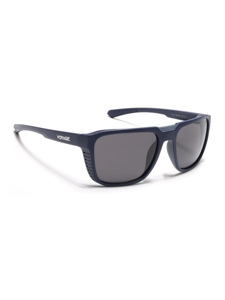 Voyage Unisex Square Polarized Sunglasses Black Lens with Navy Blue Frame (PMG6603) (60)-image-5