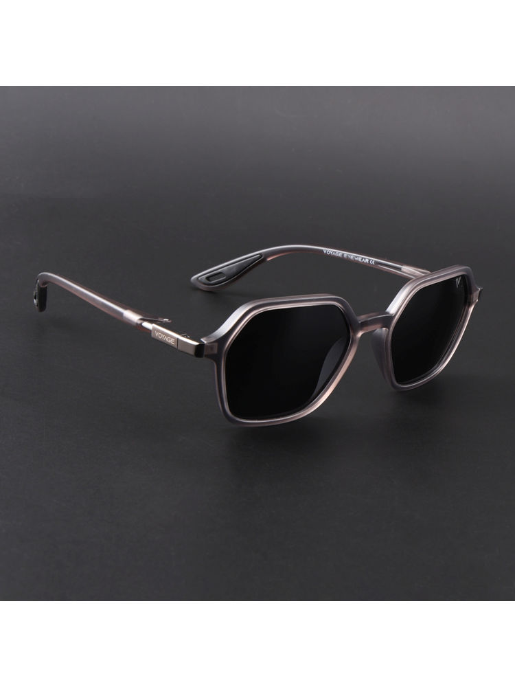 Voyage Unisex Hexagon Polarized Sunglasses Black Lens with Grey Frame (PMG6641) (54)-picture-21
