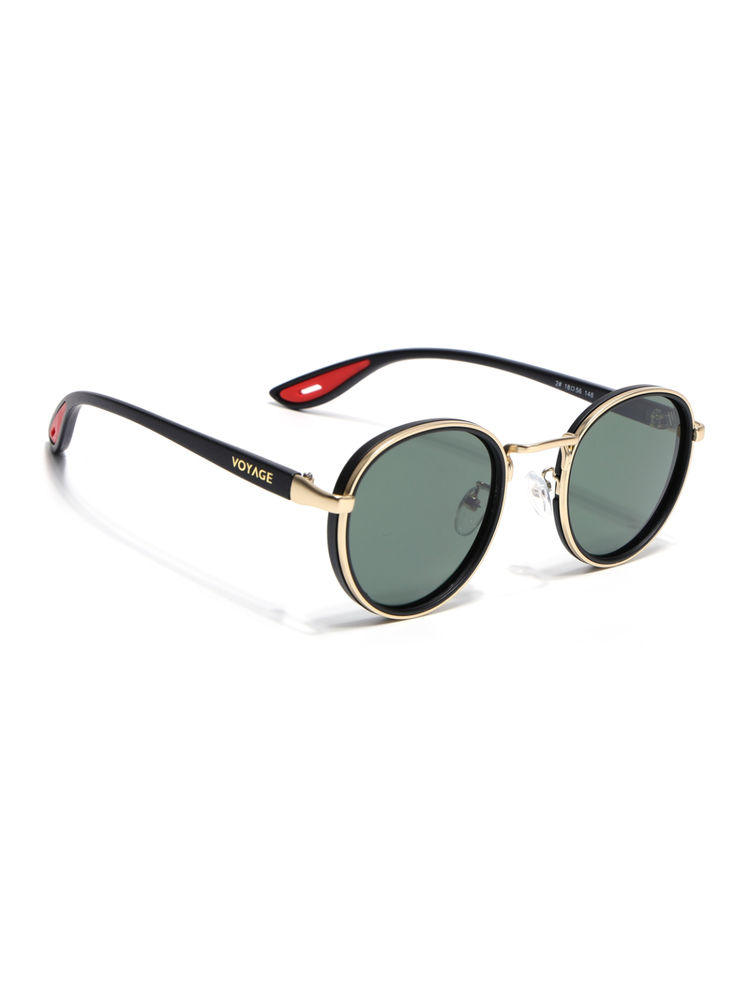 Voyage Unisex Round Polarized Sunglasses Green Lens with Golden & Black Frame (PMG6675) (56)-picture-18