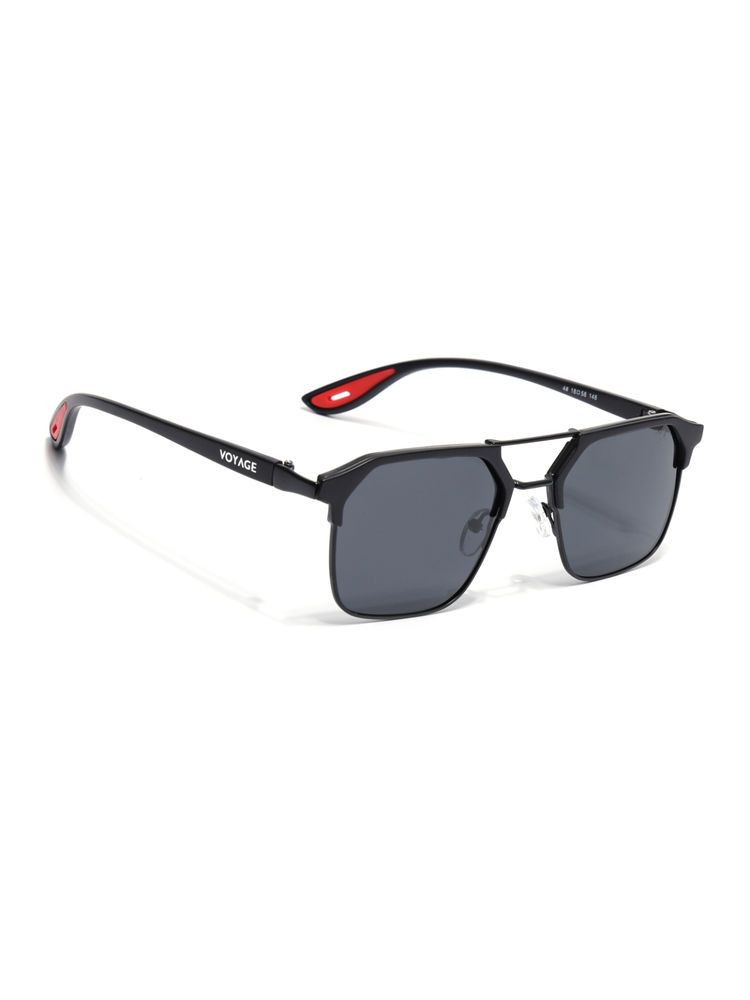 Voyage Unisex Wayfarer Polarized Sunglasses Black Lens with Black Frame (PMG6678) (58)-picture-0