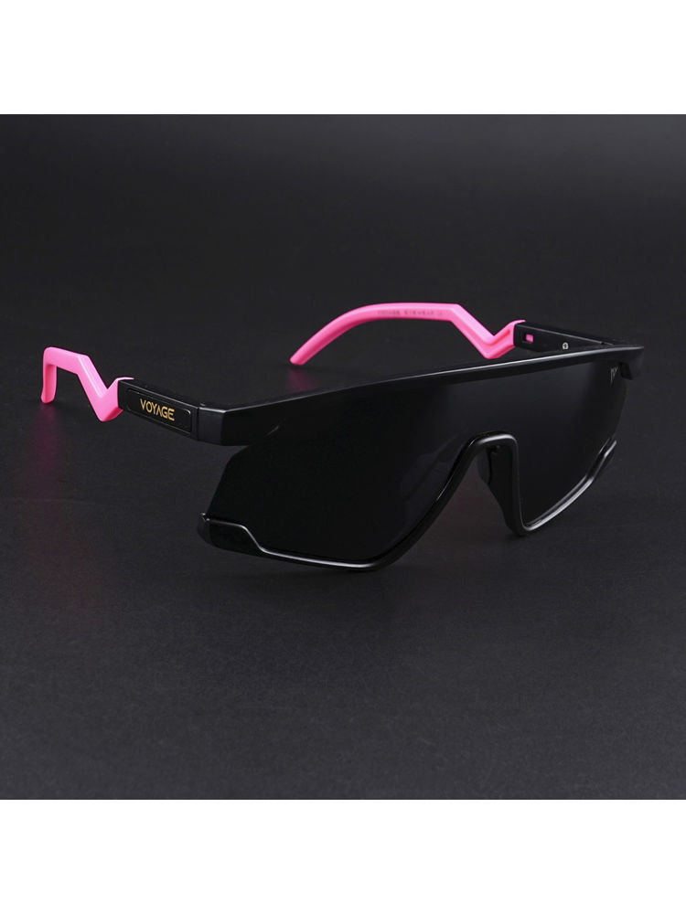 Voyage Unisex Wrap Around Sunglasses Black Lens with Black Frame (SLPMG6266) (60)-picture-40