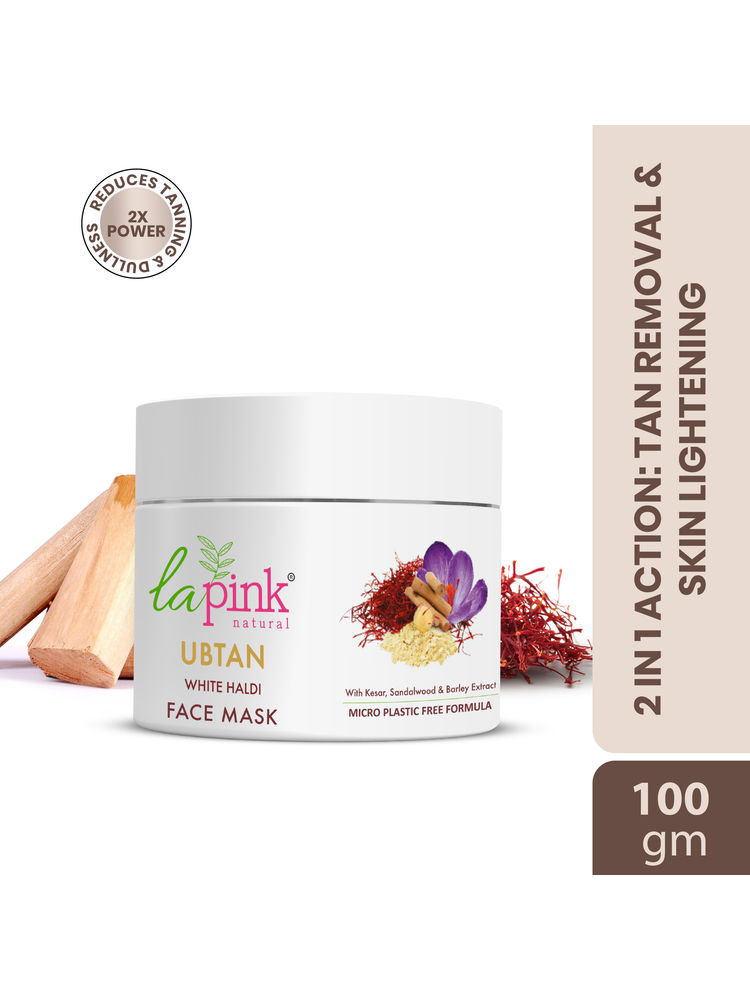 La Pink Ubtan Face Mask Pack With Saffron For Fresh & Glowing Skin, Removes Tan & Blemish-picture-10