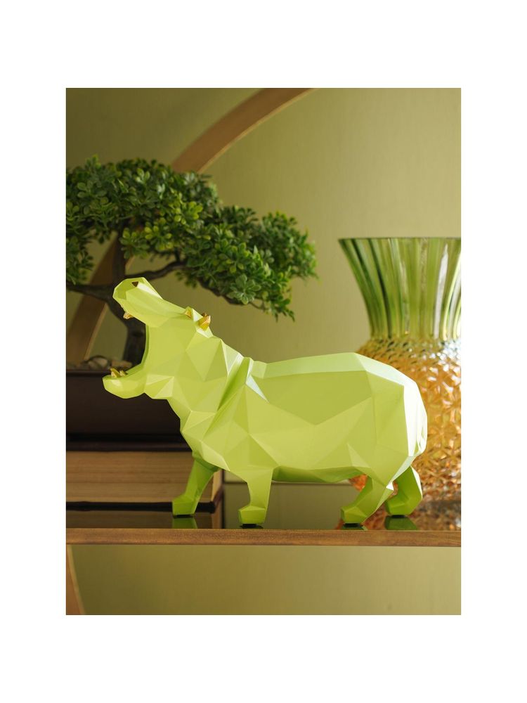 Pure Home + Living Green Polyresin Hippopotamus Figurine-image-20