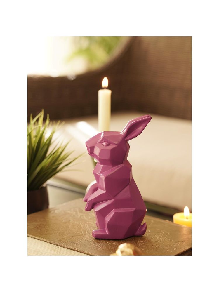 Pure Home + Living Pink Polyresin Rabbit Figurine-image-5