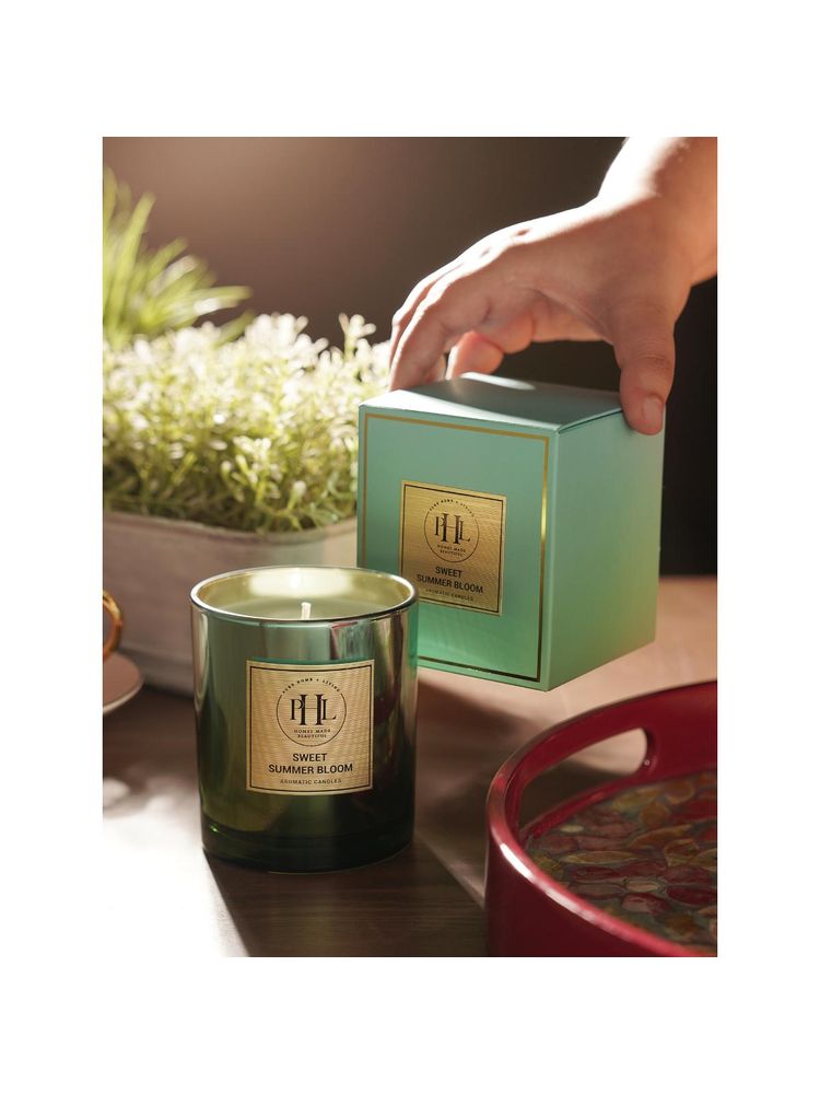 Pure Home + Living Sweet Summer Bloom Scented Wax Filled Jar Candle - Green-picture-14