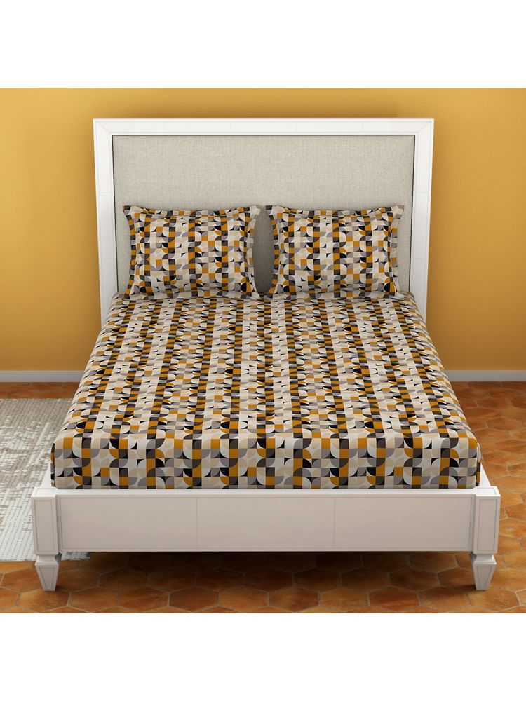 Welspun Dazzle Microfiber Bedsheet-Sugar Swizzle (Queen)-image-1