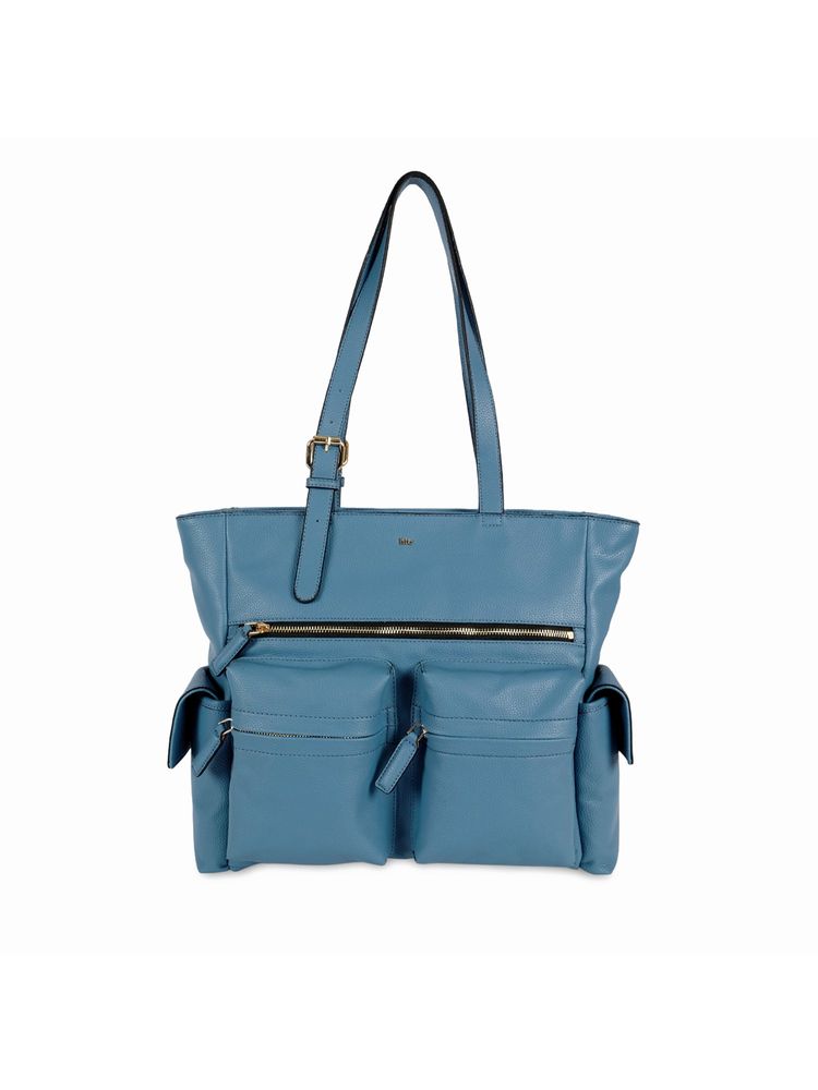 HIE Women Lisa Multi-Pocket Solid Structured Tote Bag-picture-11