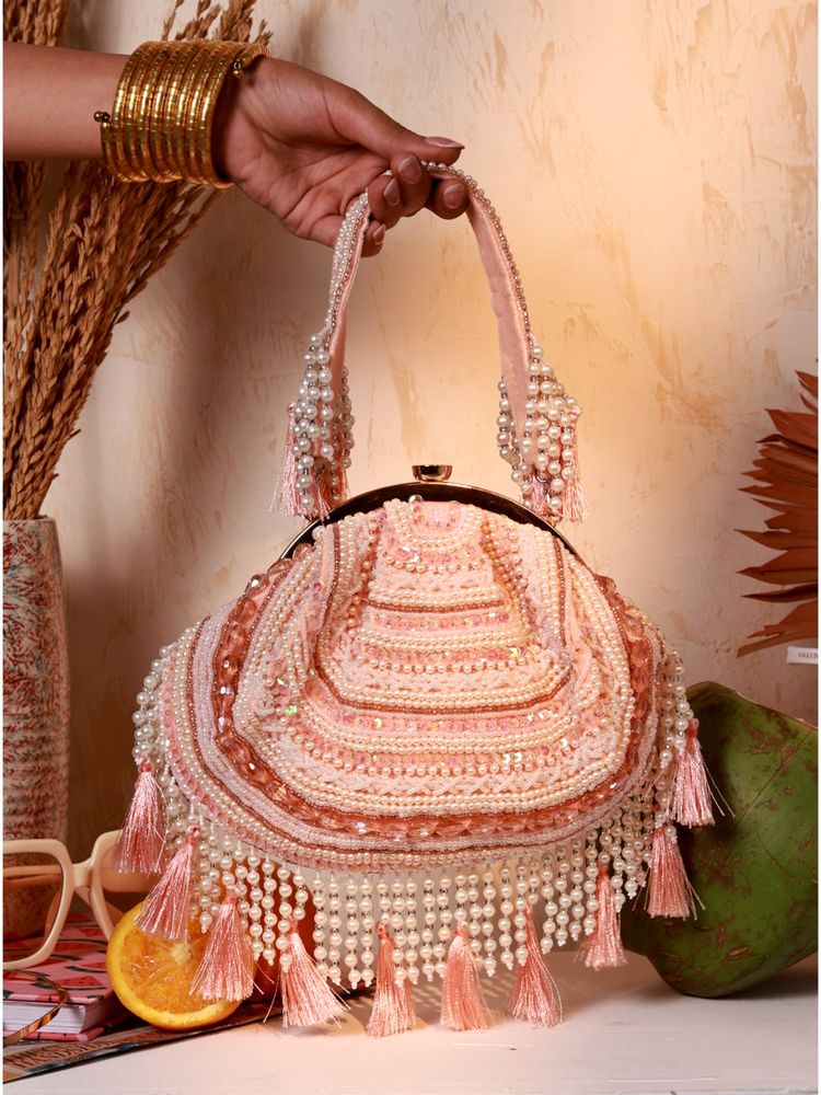 THE TAN CLAN Nora Tasselled Half Moon Bag Pink-image-18
