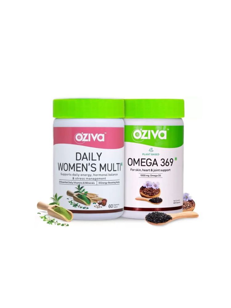 Oziva Wellness Combo For Women (Daily Women's Multi And Omega 369 With Vegan Omega)