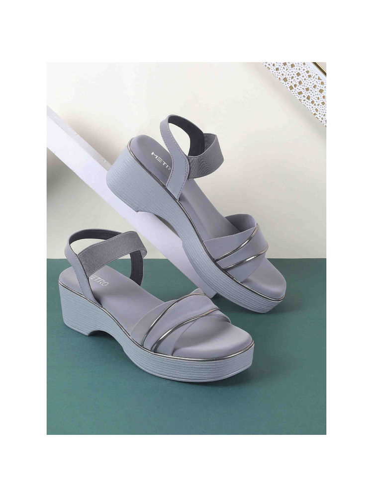 Metro Women Casual Grey Sandal Heels-image-37