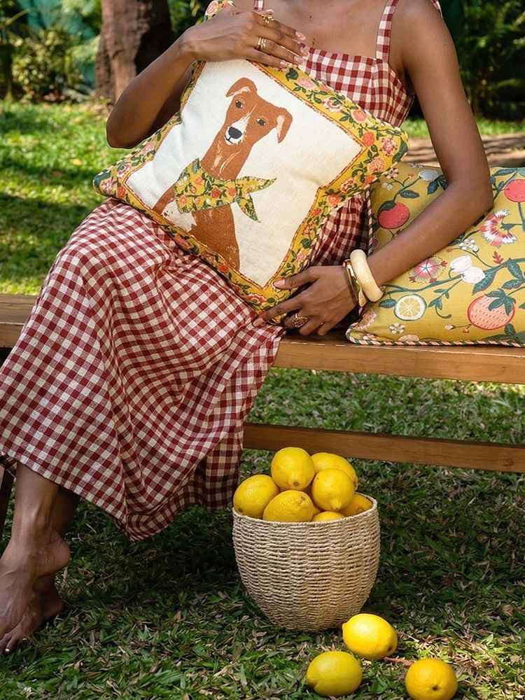 Chumbak Limonata Hound Cushions (Pack of 2)-picture-1