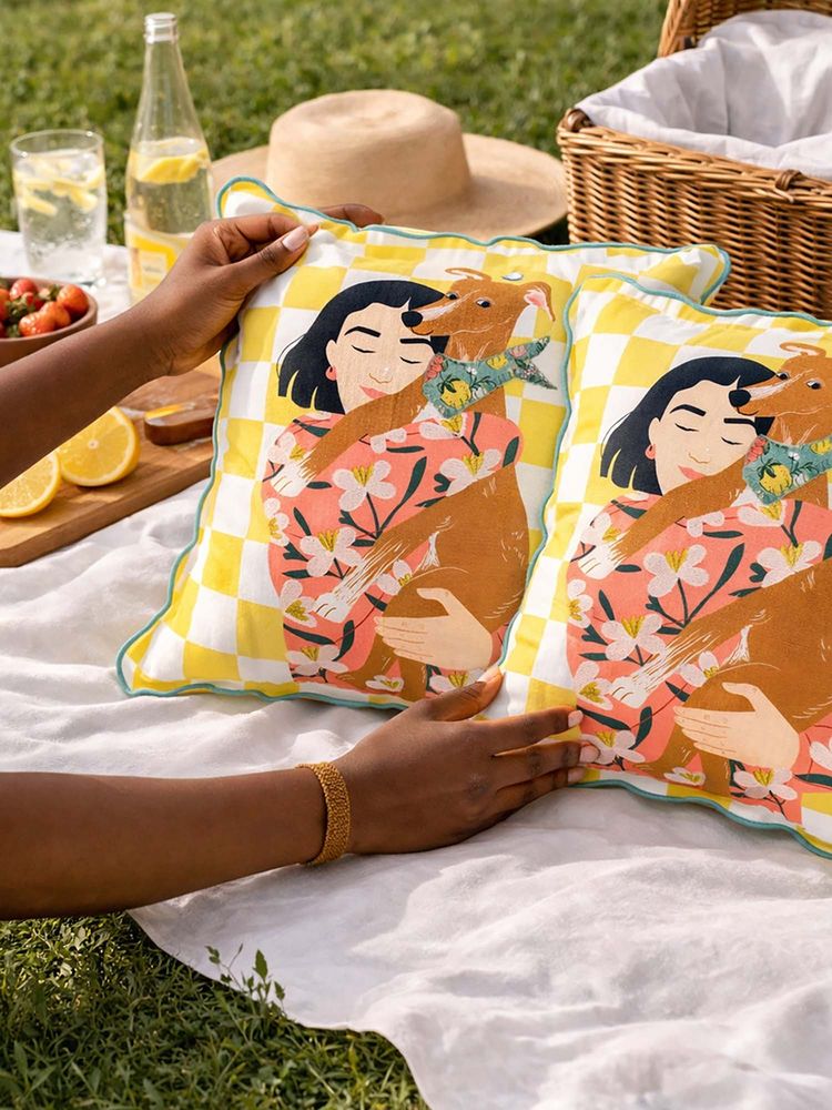 Chumbak Casa Hound Citrus Zest Cushion-picture-20