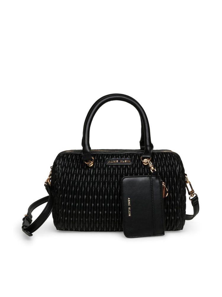 Anne Klein Textured Black Satchel-picture-27