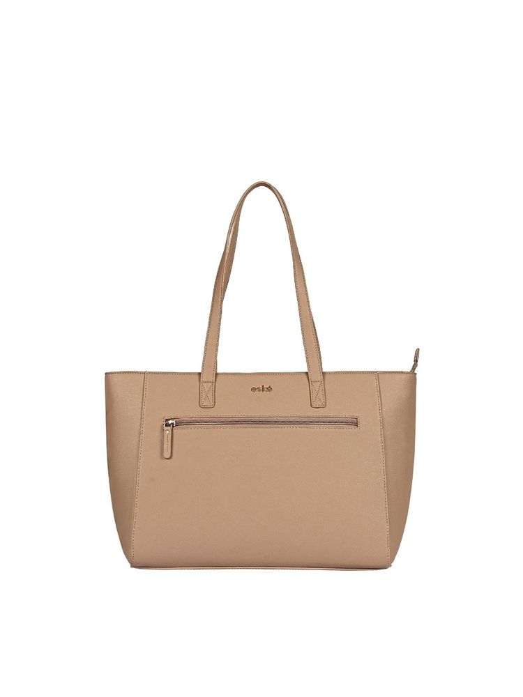 Eske Diane Beige Solid Vegan Leather Tote-image-26