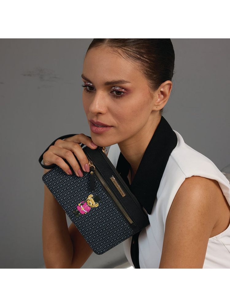 Hamster London Black Ted H Limiblack Ted Edition Double Zip Pouch (M)-picture-19