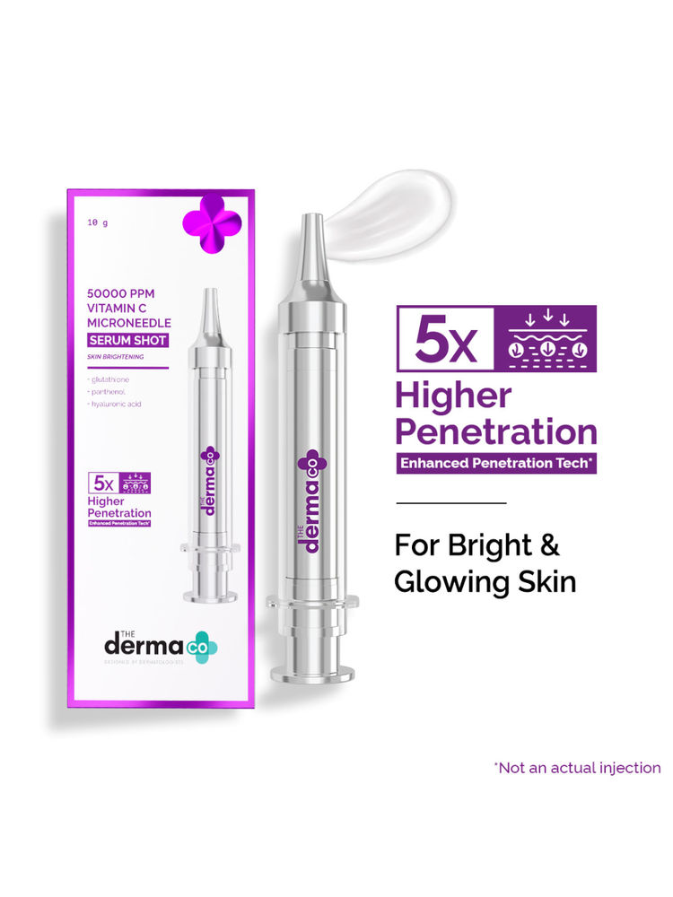 The Derma Co 50000 PPM Vitamin C Microneedle Face Serum Shot for Radiant, Glowing Skin All Types-image-48