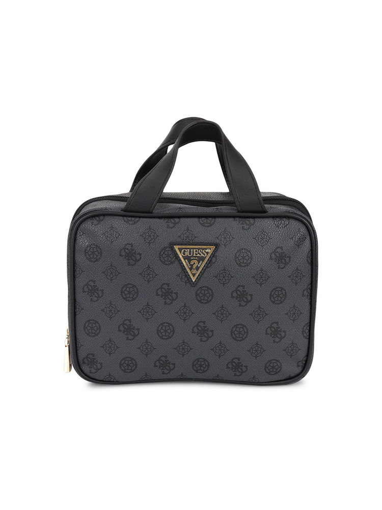 guess fashion Guess Women Grey Printed Toiletry Pouch-picture-15