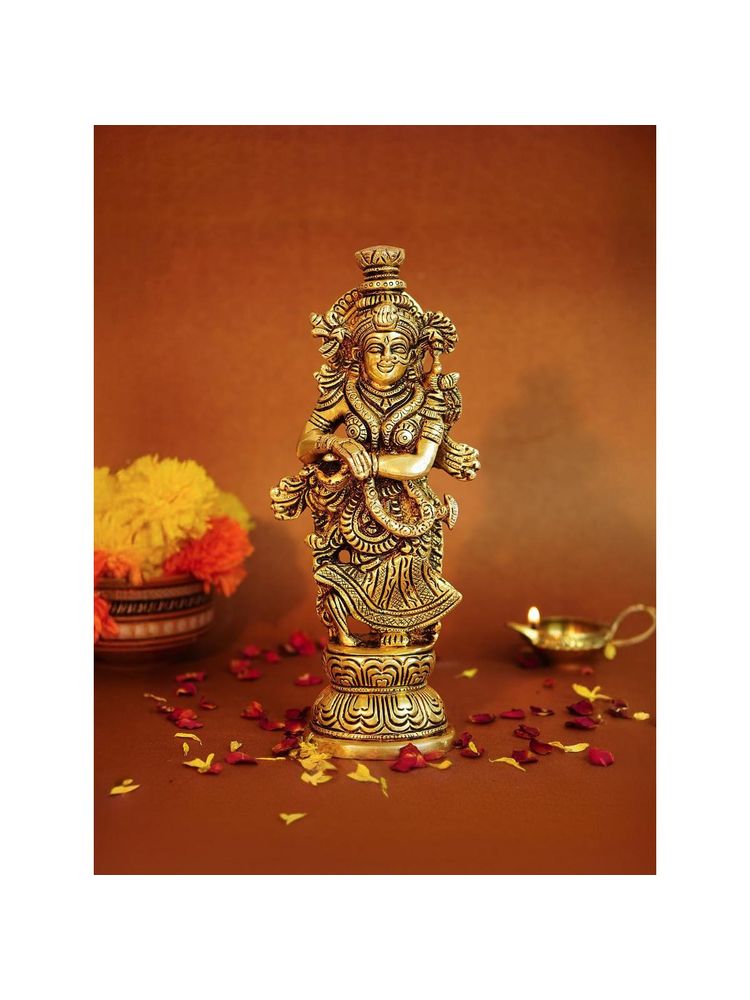 Ekhasa 100% Pure Brass Radha Rani Murti (Big Size 23.5 Cm)-picture-11