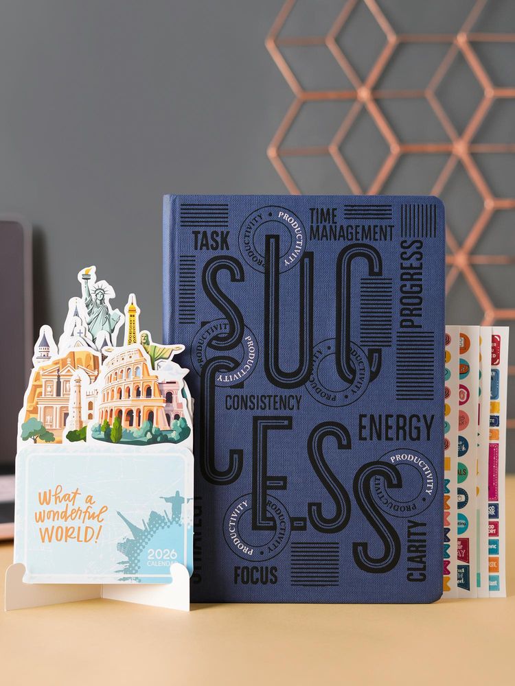 Doodle Collection Blue A5 Productivity Pro Undated Yearly Planner-image-1