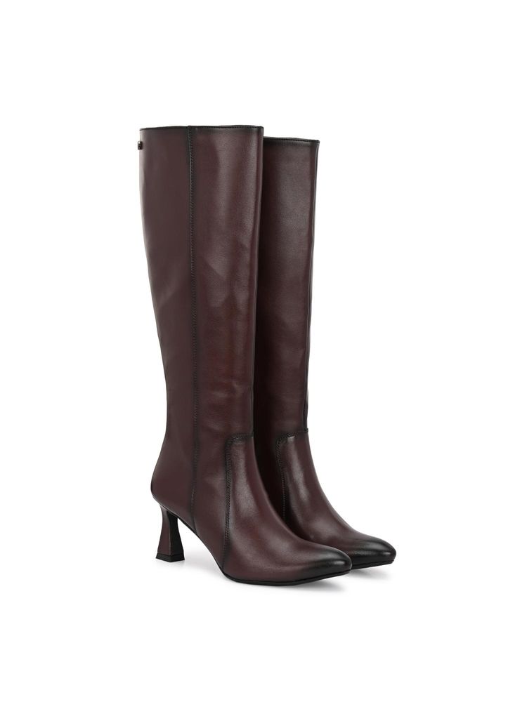 Delize Women Maroon Casual Boots-image-5