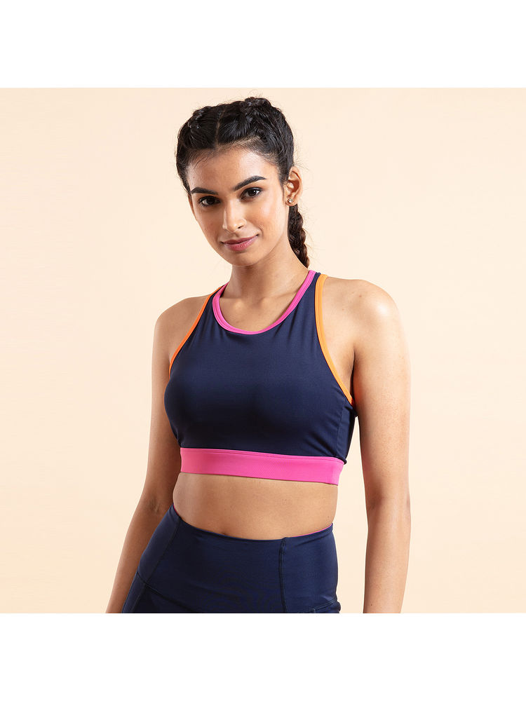 Nykd All Day Low impact Crop top Bra- NYK112 Peacoat Navy-image-8