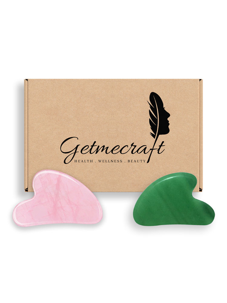 Getmecraft Rose Quartz Gua Sha And Jade Gua Sha Facial Massage Tool Set-image-8