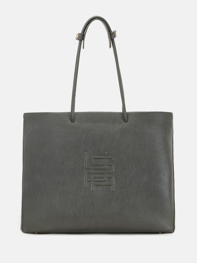 U.S. POLO ASSN. Billei Charcoal tote Handbag with Laptop sleeve-image-16