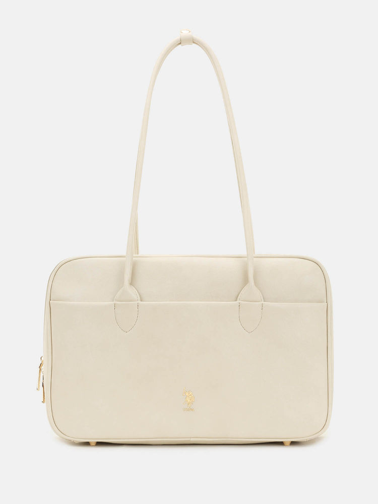 U.S. POLO ASSN. Blynn Beige satchel Handbag Bag with Inner Pockets-picture-26