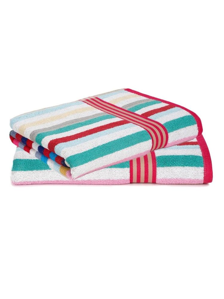 Creeva Stripe Bath Towels Set of 2 Multi-image-8