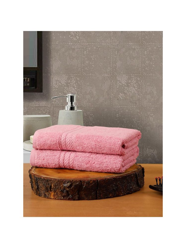 Creeva 2 Cotton Hand Towels 545 Gsm Plush Soft - Baby Pink Color-picture-20