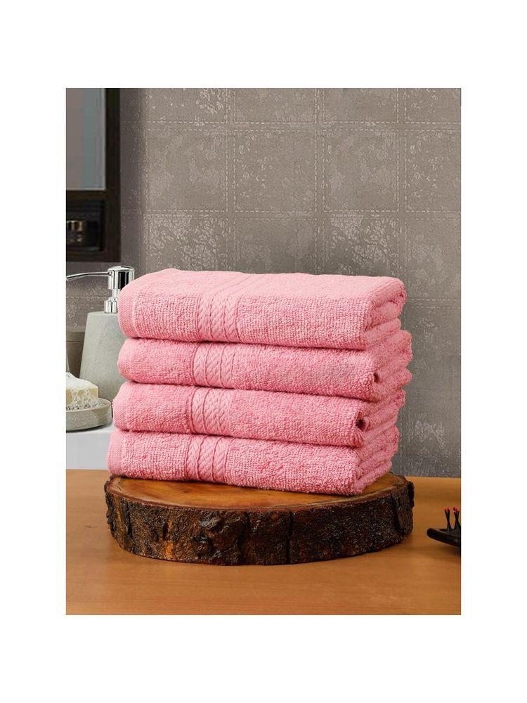 Creeva 4 Cotton Hand Towels 545 Gsm Soft & Gentle - Baby Pink Color-image-37
