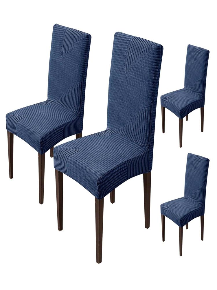 House of Quirk Navy Blue Accent Chair Cover (Pack Of 4)-image-17