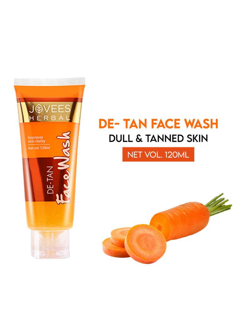 Jovees Herbal De-Tan Face Wash For Tan Removal All Skin Types And Paraben & Alcohol Free - 120 ml-picture-22